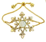 Kirks Folly Couture Snow Flurries Glass Seaview Bracelet & Earring Set Goldtone. Fixed Price $73.95.