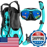 Snorkeling Gear For Adults, Fin Set, Dry Top Mask, Panorami. Fixed Price $67.80.