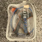 Ocean Reef Aria Full Face Snorkel Mask Set Blue/orange With Carry Case. Fixed Price $40.00.