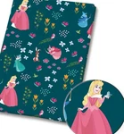 Polycotton Fabric Disney Sleeping Beauty Fairies Print Half Yard 18X55 33809. Fixed Price $16.73.