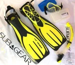 Wake Scuba Subgear Fins Goggles Snorkel Oceanic Ion 3X Mask Yellow S-m. Fixed Price $39.98.