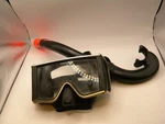 Scubapro Vintage Tempered Glass Wrap-around Goggles Dacor Turbo Snorkel. Fixed Price $28.00.