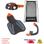 Oceanic Adult Snorkeling Set 3 Piece Mask Fins With Mesh Carry Bag New. Fixed Price $79.99.