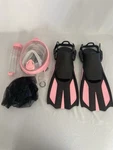 Odoland Snorkeling Set W/ Full Face Mask, Adjustable Swim Fin & Mesh Bag. Fixed Price $39.99.