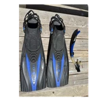 Aqua Lung Impulse 3 Snorkel & X-large Fins Set Black Blue Diving Gear. Fixed Price $30.99.