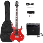 Us Red Flame Shaped Electric 6-STRINGS W/guitar Amplifier Bag Tremolo Arm. Fixed Price $146.01.