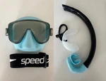 Adult Travel Friendly Speedo Diving Mask And Foldable Snorkel Set Blue, 14+. Fixed Price $19.99.