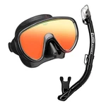 Tusa Serene Black/black Adult Mask And Snorkel Combo With Mirror Lens. Fixed Price $72.00.