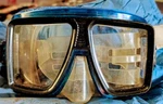 Vintage Nos Scubapro Quadvision Dive/snorkel Mask Blue/black Frame Clear Skirt. Fixed Price $50.00.