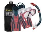 Us Divers Adult Redondo Dx Mask, Paradise Snorkel, Mission Fins Navy/coral, L/xl. Fixed Price $43.99.
