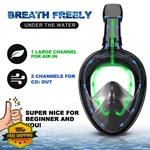 Odoland Full Face Snorkel Mask W/ Fins - Adult Youth Camera Mount. Fixed Price $74.99.
