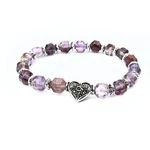 6.75 Inches, Purple Phantom Quartz Faceted Energy Tube Stretch Bracelet, Beads. Fixed Price $12.00.