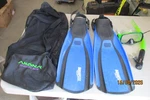 Genesis Aqua Flex Xl Diving Flippers W/gear Bag, Snorkel & Mask. Fixed Price $60.00.