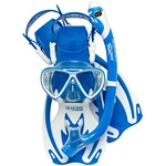 Used Cressi Junior Rocks Dry Mask Fin Snorkel Set-blue/ White-small/medium. Fixed Price $49.99.