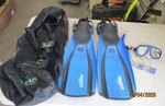 Genesis Aqua Flex Diving Flippers Xl W/gear Bag, Snorkel & Mask. Fixed Price $60.00.