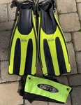Swim Fins Yellow Adult Dolfino Fast Streamline Size Ml-xl 9-13 Scuba Snorkel. Fixed Price $24.00.