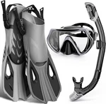 Wondsy Mask Fin Set, Snorkeling Gear For Adults With Panoramic S/m Grey. Fixed Price $32.99.