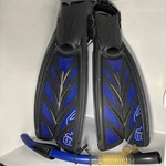 Oceanic Vortex V-16 Split Open Heel Fins, Blue Xl + Aqua Lung Impulse Snorkel. Fixed Price $47.04.