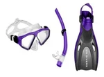 U.s. Divers Tiki Adult Snorkeling Set - Mask Fins & Gear Bag Purple L/xl. Fixed Price $43.99.