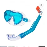 Dolfino Mini Shark Child Swim Mask & Snorkel Set Blue WMC10017BL2. Fixed Price $5.00.