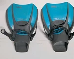 U.s. Divers Trek Snorkeling Fins Blue Compact Travel Size Open Heel Adjustable. Fixed Price $12.74.