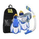 U.s. Divers Avila Adult Set Blue/white Mask, Snorkel, Quick Fins, Bag,. Fixed Price $88.99.