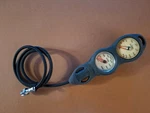 Uwatec Double Compact Scuba Console With Miflex Braided Hose Depth Gauges & Spg. Fixed Price $56.50.