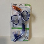 New Aqua Adult Purge Valve Blue Swimming Snorkel & Mask Set 12+. Fixed Price $20.00.