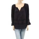 Odd Molly Anthropologie Embroidered Ruffle Tunic Top Lace Cotton Black S1 256555. Fixed Price $24.99.