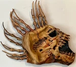 Spirit Halloween Skull Fin Fang Mohawk Bones Scary Adult Full Head Mask Rare. Fixed Price $19.18.
