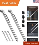 Durable Tire Pressure Gauge Set: 2-PACK 10-75 Psi With Integrated Deflator Valve. Fixed Price $9.89.
