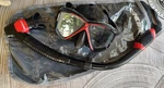 Cressi Snorkel And Mask Set Black/red With Carrying Bag. Fixed Price $14.89.
