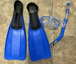 Blue Swim Fins Open Toe Design Dive Mask Snorkel 7/8. Fixed Price $22.00.