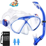 Snorkel Set W/ Dry Top, Goggles, Mask, Sack, Ear Plugs, Youth Kids 5-12. Fixed Price $19.98.