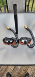 Vintage 1970S Farallon Piuma And Mask Set Black Orange Snorkeling Gear. Fixed Price $150.00.
