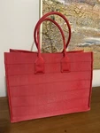 Nwt Salvatore Ferragamo Women's Beach Fabric Tote Bag Flame Red Msrp $1 750 Us. Fixed Price $695.00.