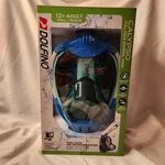 Dolfino Calypso Full Face Snorkel Mask -age 12-ADULT Small/medium Orig.pckgng. Fixed Price $23.00.