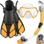 Mask Fin Set, Travel Size Snorkeling Gear For Adults With Panoramic View. Fixed Price $53.27.