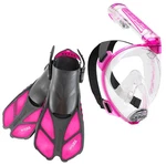 Used Cressi Duke Dive Mask And Bonete Fins Translucent Pink, S-m M-l. Fixed Price $43.00.