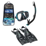 Tusa Sport Adult Powerview Mask, Dry Snorkel, And Fins Travel Set Medium. Fixed Price $143.28.