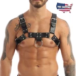Adjustable Pu Leather Men Body Chest Harness Belt Shoulder Elastic Buckle Strap. Fixed Price $19.98.
