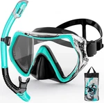 Adult Snorkel Set Mask Anti-fog Panoramic Tempered Glass Diving Gear. Fixed Price $29.99.