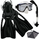 Promate Snorkeling Panoramic Purge Dive Mask Dry Fins Equipment Gear Set. Fixed Price $79.95.