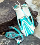 U.s. Divers Travel Ready Cozumel Snorkeling Set W/fins, Mask, & Bag. Fixed Price $50.00.