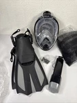 Odoland Snorkeling Packages 4.5-8.5 Size Small Full Face Mask Black. Fixed Price $32.00.