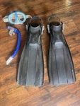 Cressi Pro Light Open Heel Scuba Dive Fins Mask & Snorkel All Used M-l. Fixed Price $120.00.