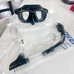 New Tilos Hybrid Mask M140 Free Diving / Dry Snorkel S560BK Black Set. Fixed Price $63.88.