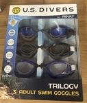 Us Divers Trilogy Adult Uv Swim Goggles 3 Pack In Blue, Black, And Gray New. Fixed Price $18.95.