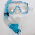 Intex Snorkel Mask Set Unisex Os Blue Polycarbonate Lens Silicone Water Sports. Fixed Price $8.87.