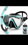 Adult Snorkel Set Mask Anti-fog Panoramic Tempered Glass Diving Gear. Fixed Price $32.00.